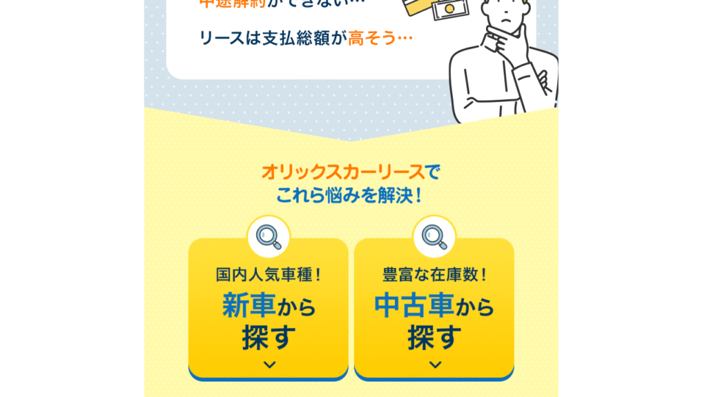 オリックスカーリース見積画面_新車から探す