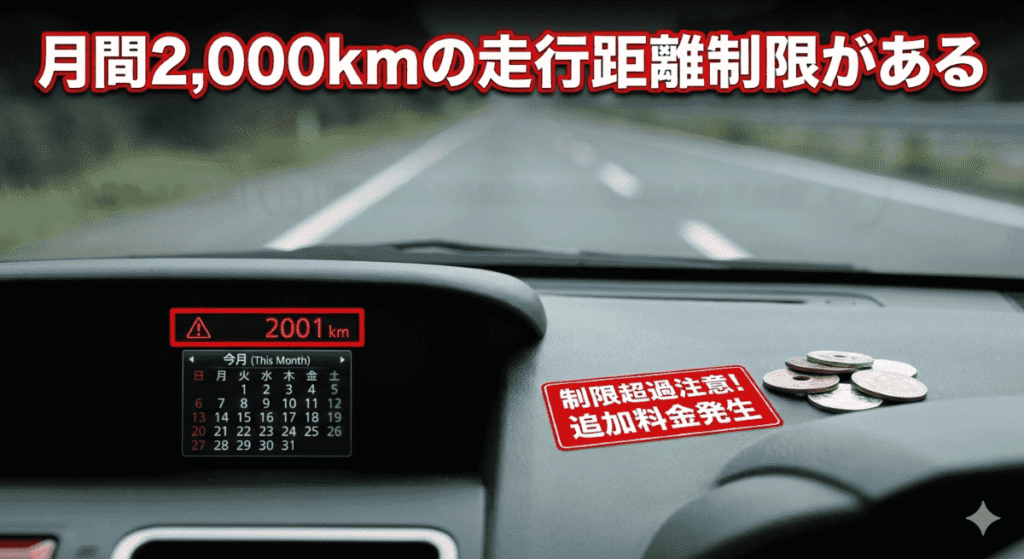 2,000kmの走行距離制限のイメージ